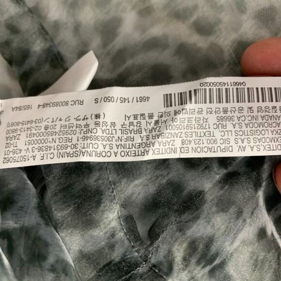 Zara Sheer Leopard Print Button-Up Blouse Size Small - Picture 6 of 8